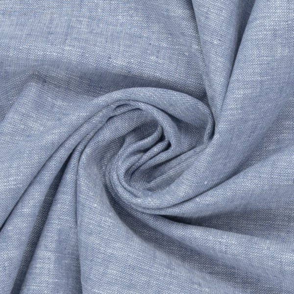 Leinen- Baumwoll Mischgewebe "Paul" hellblau meliert